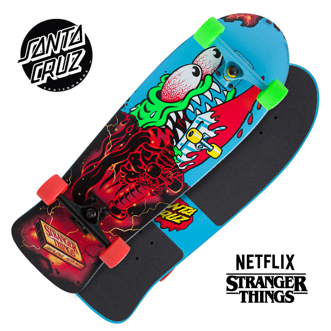 Santa Cruz x Stranger Things Meek Slasher 31.1 Cruzer Complete Skateboard Compl Cruisers