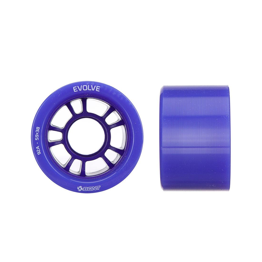 Bont Evolve Derby 59mm 4pk 92a Purple Roller Skate Wheels