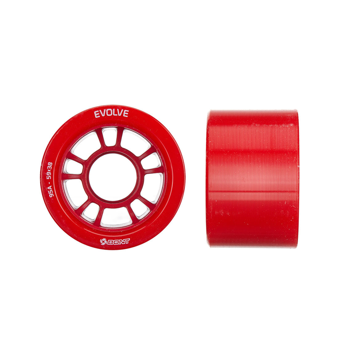 Bont Evolve Derby 59mm 4pk 95a Red Roller Skate Wheels