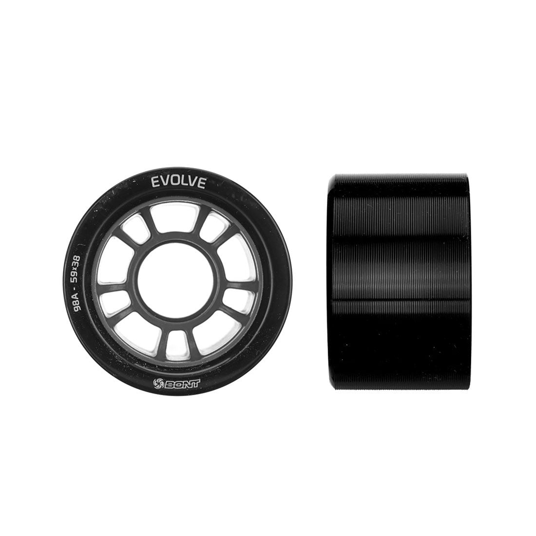 Bont Evolve Derby 59mm 4pk 98a Black Roller Skate Wheels