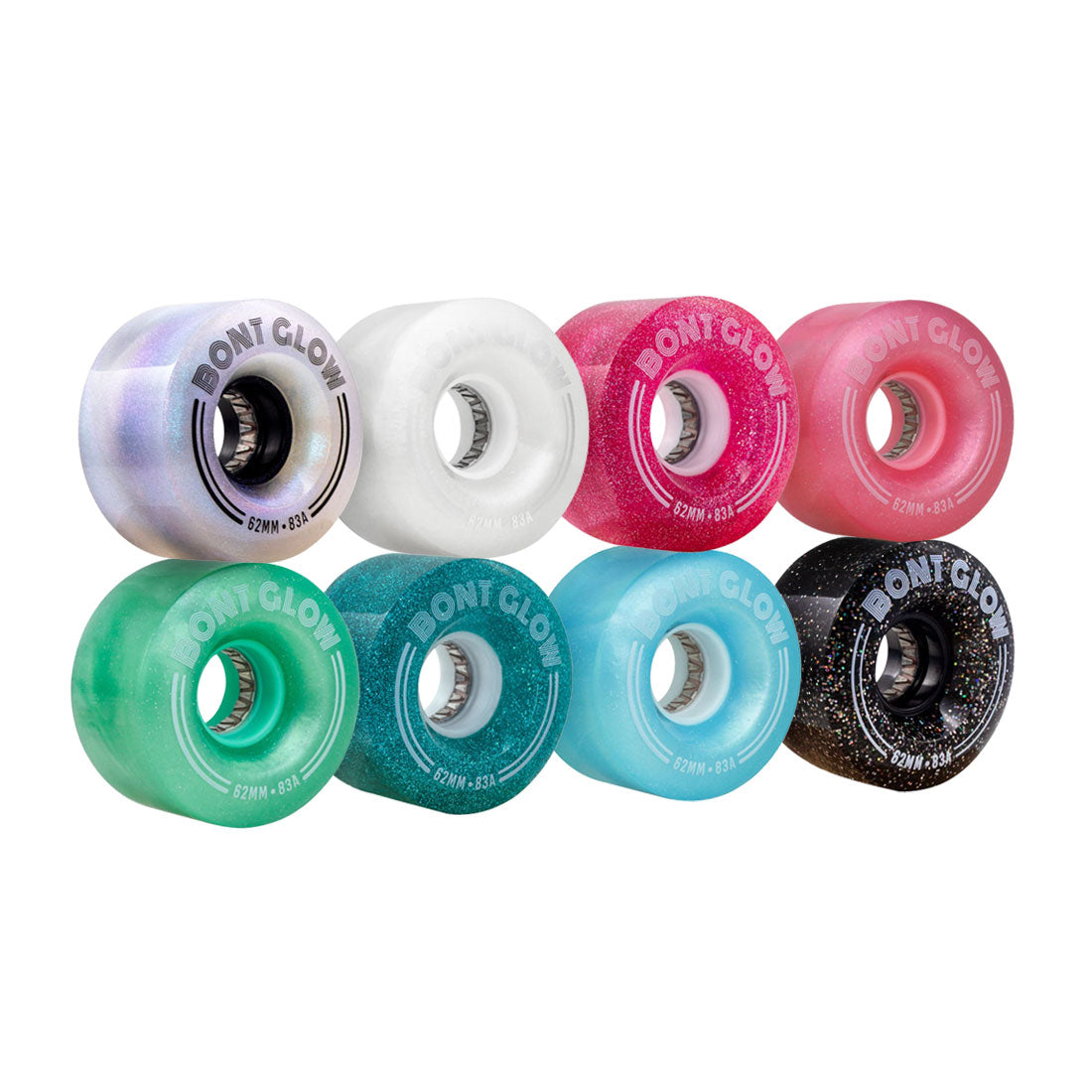 Bont Glow LED 62mm 83a 4pk Roller Skate Wheels