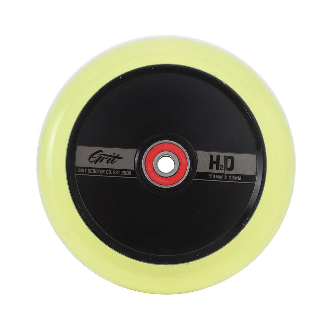 Grit H2O 120x28mm Wheel - Black/Clear Yellow Scooter Wheels