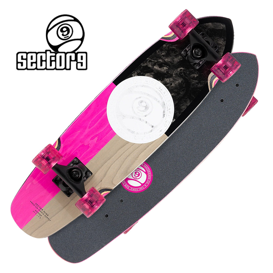 Sector 9 Hopper Divide 27.5 Complete - Black/Pink Skateboard Compl Cruisers