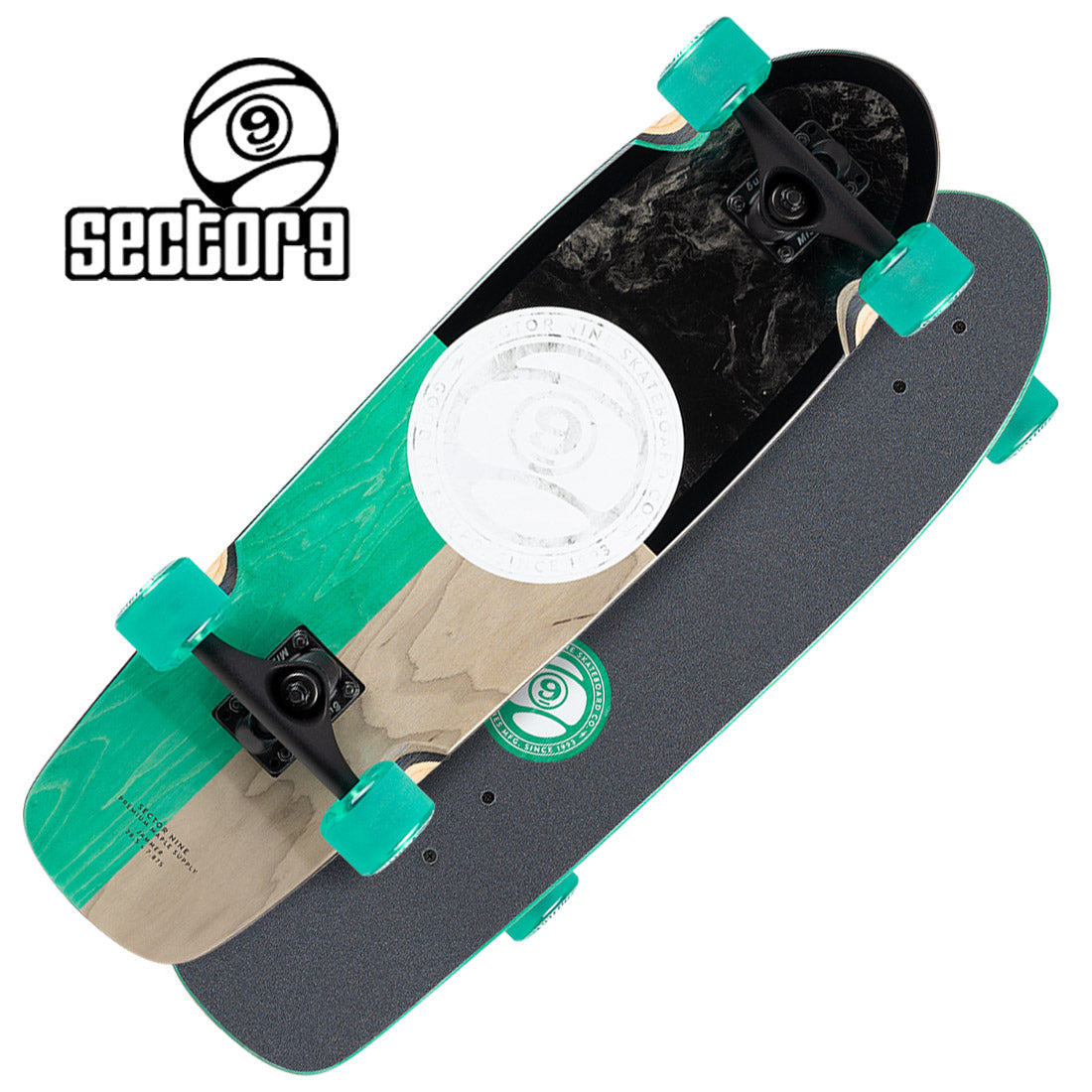 Sector 9 Jammer Divide 28.5 Complete - Black/Green Skateboard Compl Cruisers