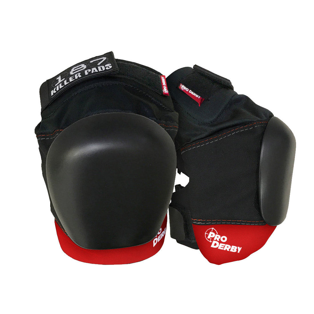 187 Pro Derby Knee - Black/Red Protective Gear