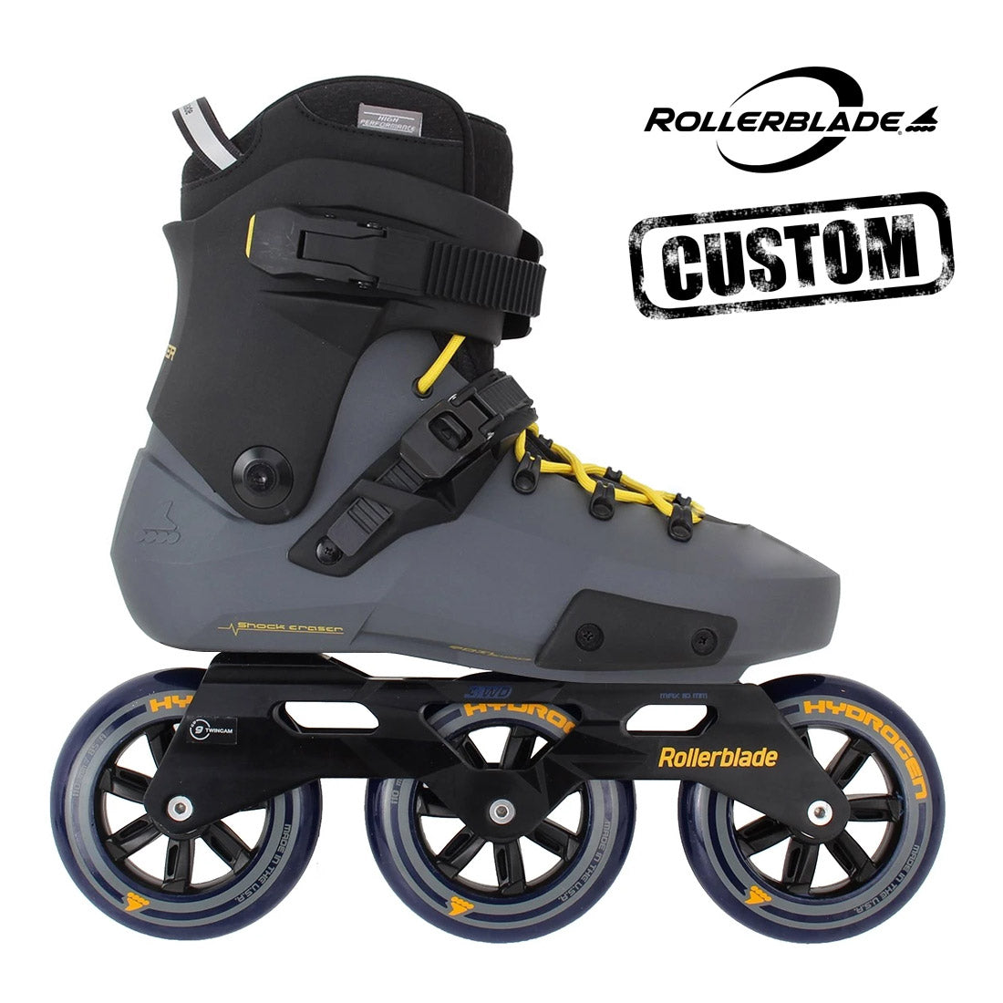 Rollerblade Twister Edge 3WD CUSTOM 8.5US EU41 - Grey/Yellow - Skater HQ