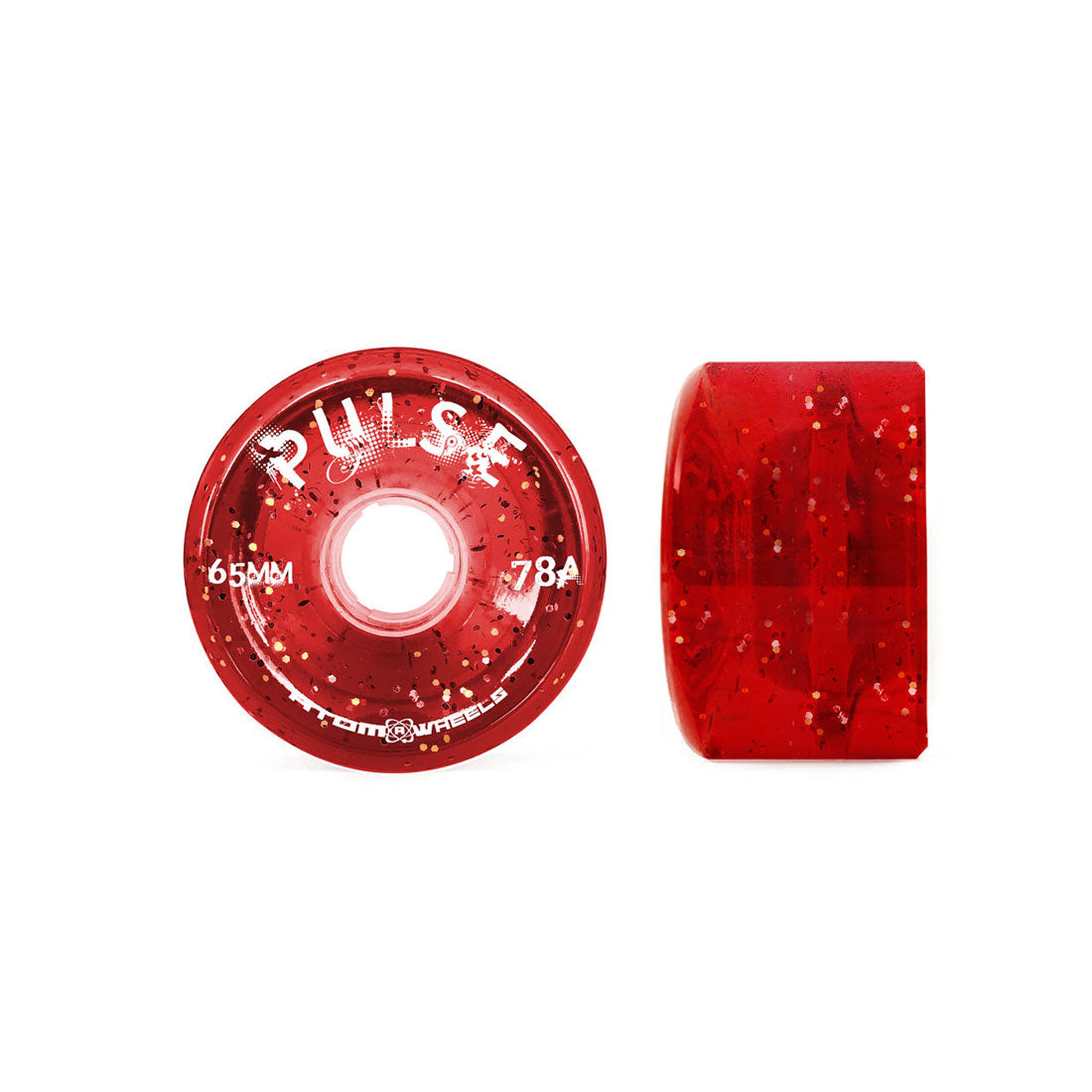 Atom Pulse Glitter 65mm 78a 4pk Red Roller Skate Wheels