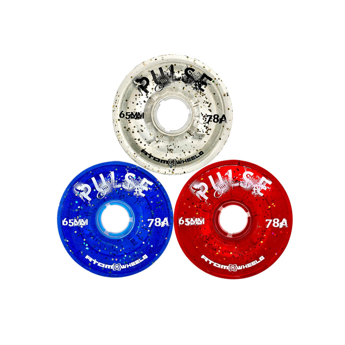 Atom Pulse Glitter 65mm 78a 4pk Roller Skate Wheels