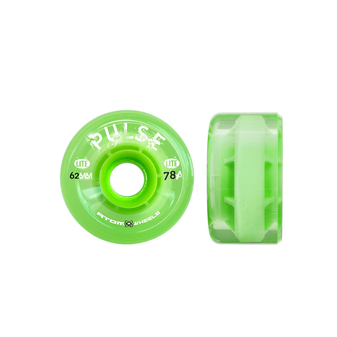 Atom Pulse Lite 62mm 78a 4pk Lime Roller Skate Wheels