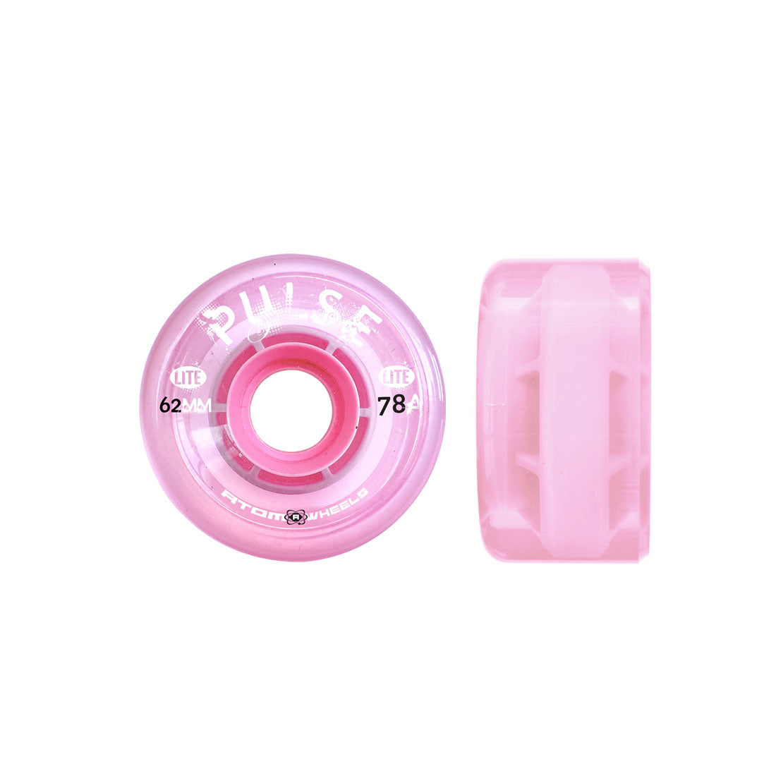 Atom Pulse Lite 62mm 78a 4pk Light Pink Roller Skate Wheels