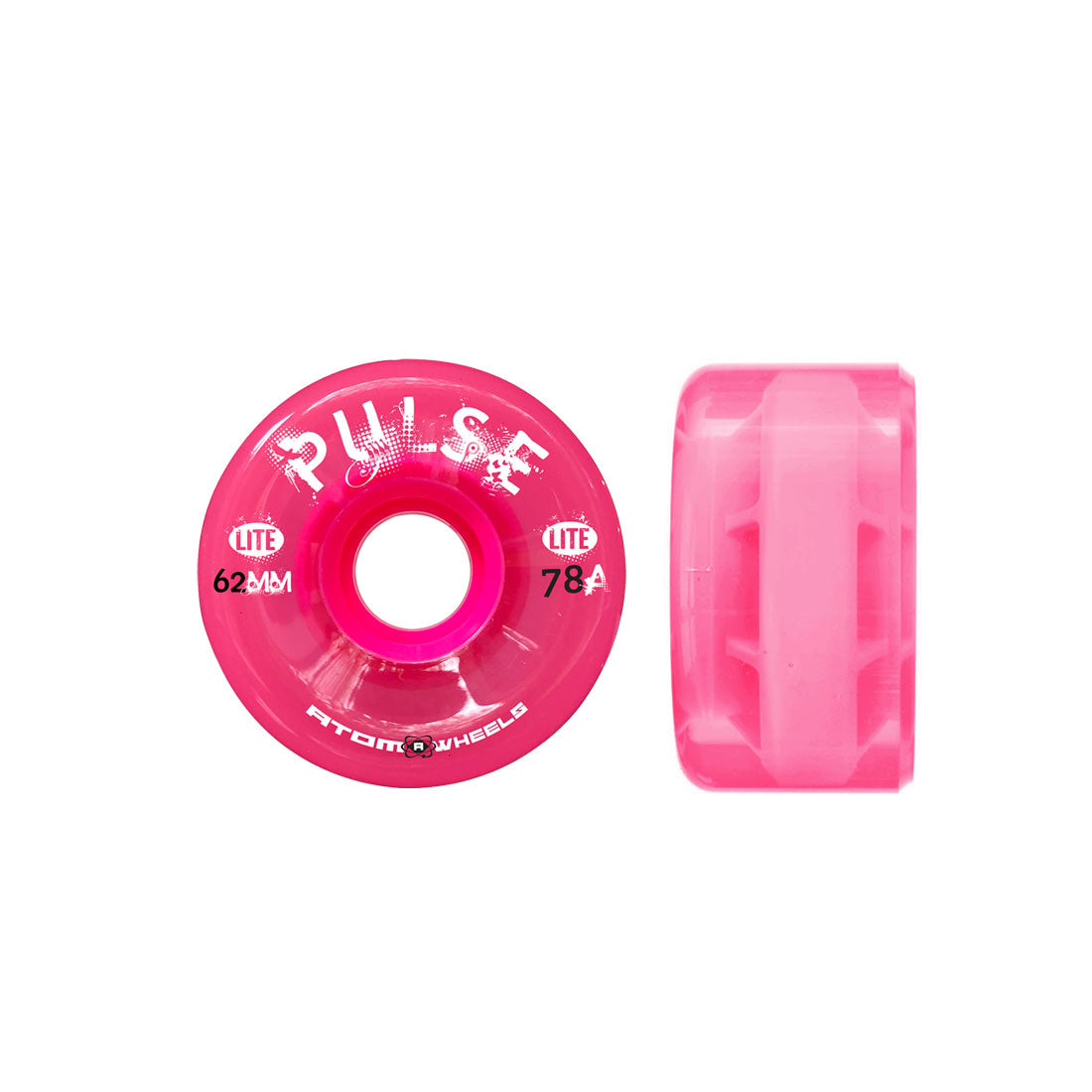 Atom Pulse Lite 62mm 78a 4pk Hot Pink Roller Skate Wheels