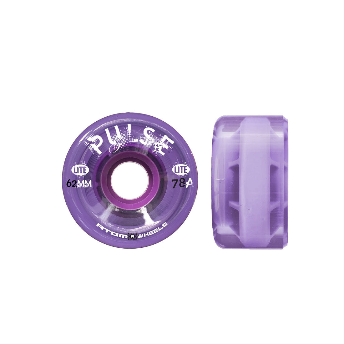 Atom Pulse Lite 62mm 78a 4pk Purple Roller Skate Wheels