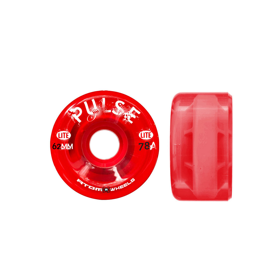 Atom Pulse Lite 62mm 78a 4pk Red Roller Skate Wheels