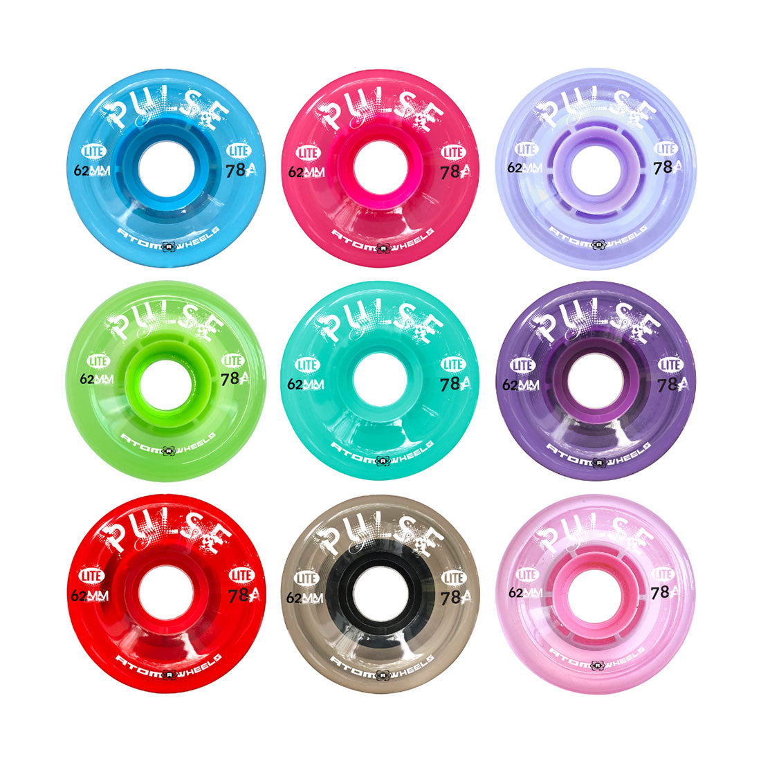 Atom Pulse Lite 62mm 78a 4pk Roller Skate Wheels