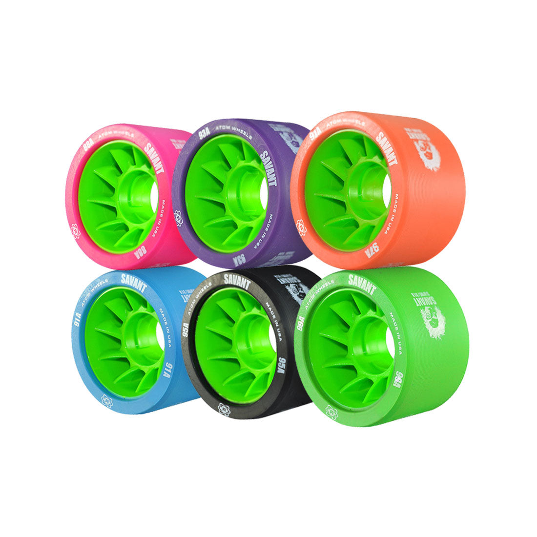 Atom Savant Wheels 59mm 4pk Roller Skate Wheels