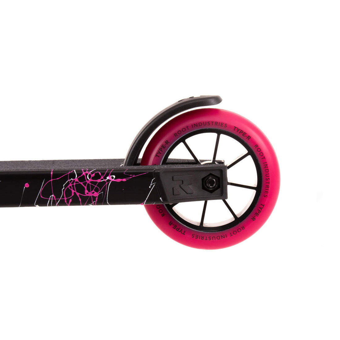 Root Industries Type R Mini - Pink Splatter Scooter Completes Trick