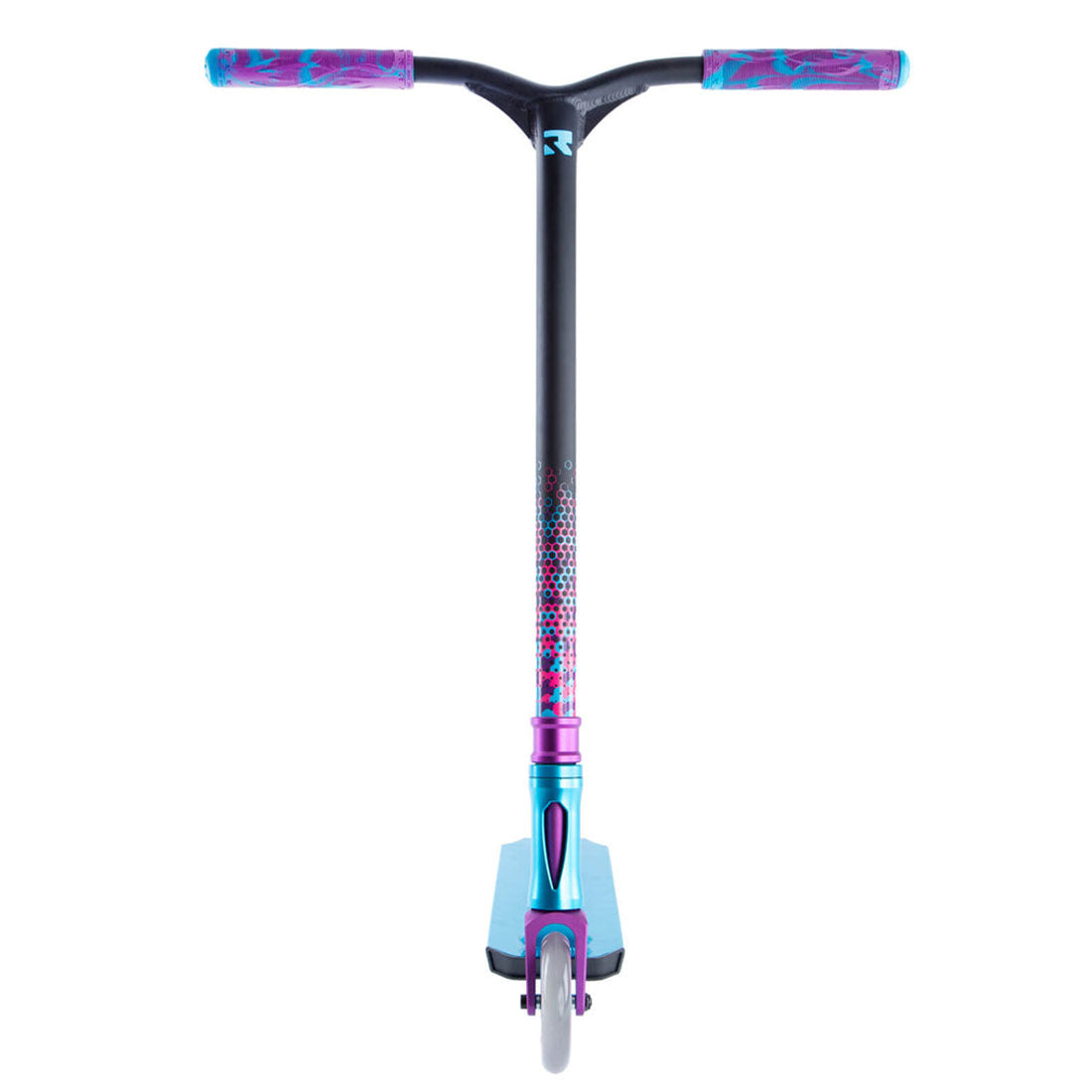 Root Industries Invictus V2 - Teal/Purple Scooter Completes Trick