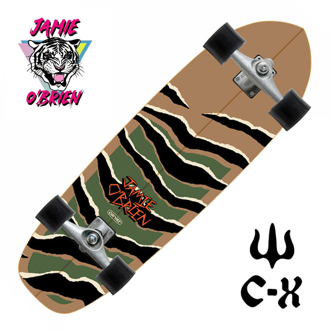 Carver x JOB Camo Tiger 33.5 Complete CX Skateboard Compl Carving and Specialty