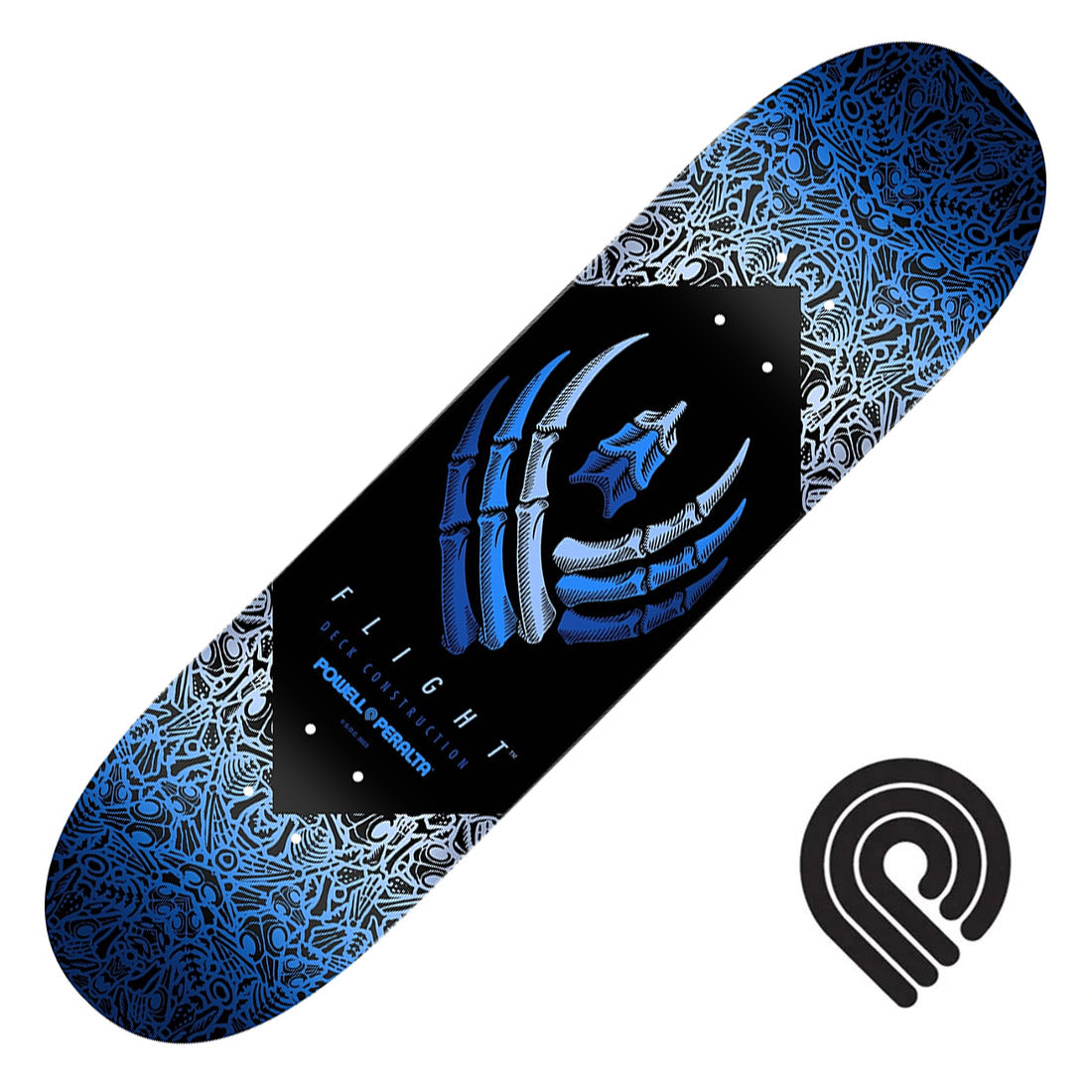 Powell Peralta Flight Bones 9.0 Deck - Blue Skateboard Decks Modern Street