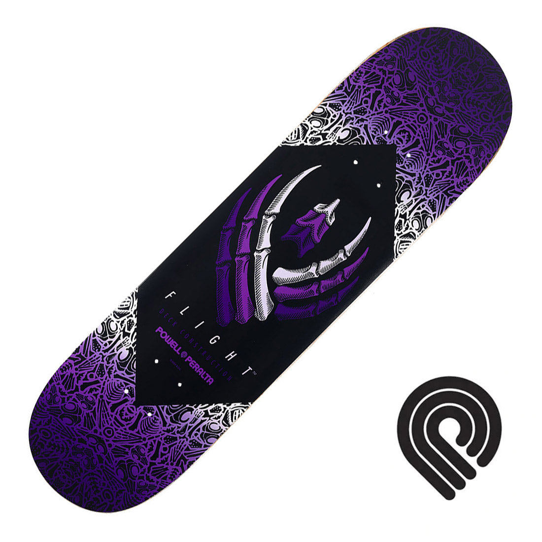 Powell Peralta Flight Bones 8.5 Deck - Purple Skateboard Decks Modern Street