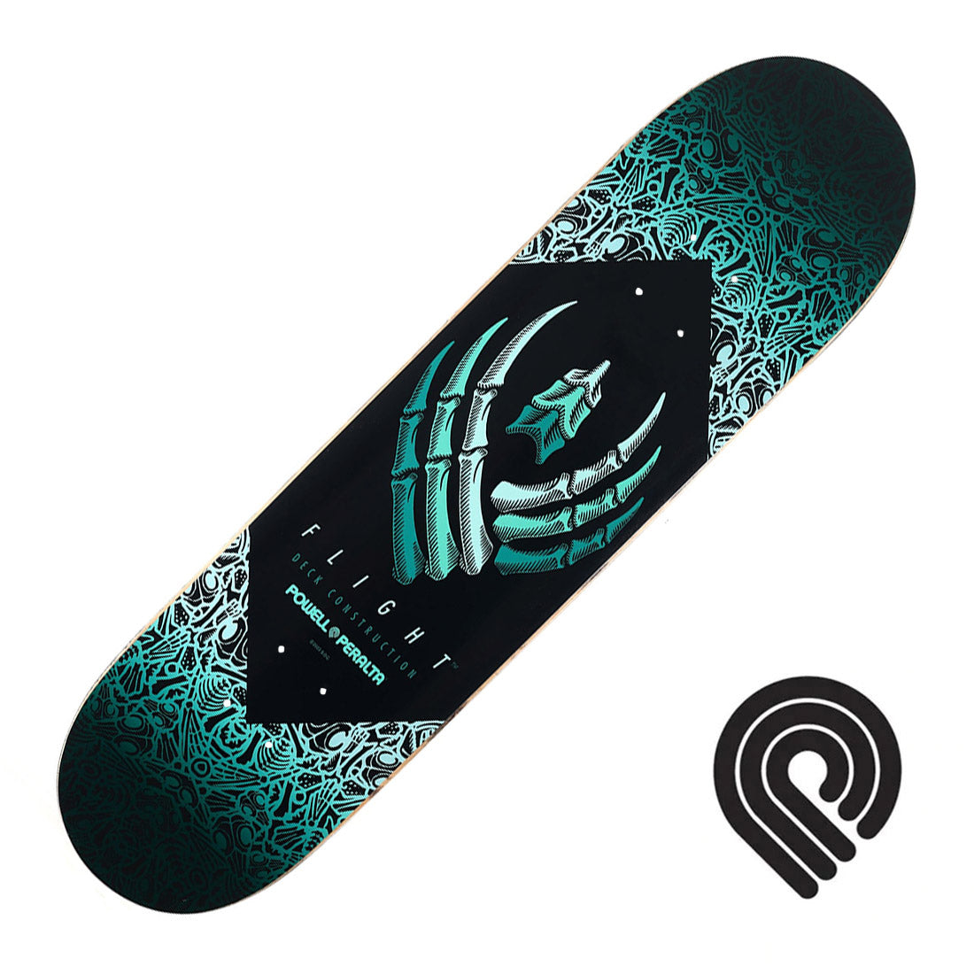 Powell Peralta Flight Bones 8.25 Deck - Teal Skateboard Decks Modern Street