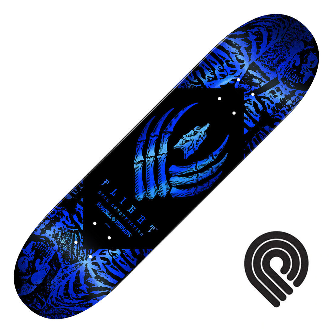 Powell Peralta Flight Skeleton 8.75 Deck - Blue Foil Skateboard Decks Modern Street