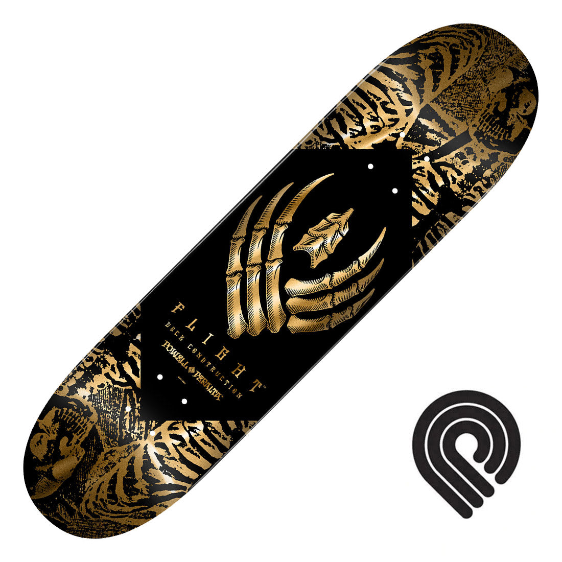 Powell Peralta Flight Skeleton 8.63 Deck - Gold Foil Skateboard Decks Modern Street