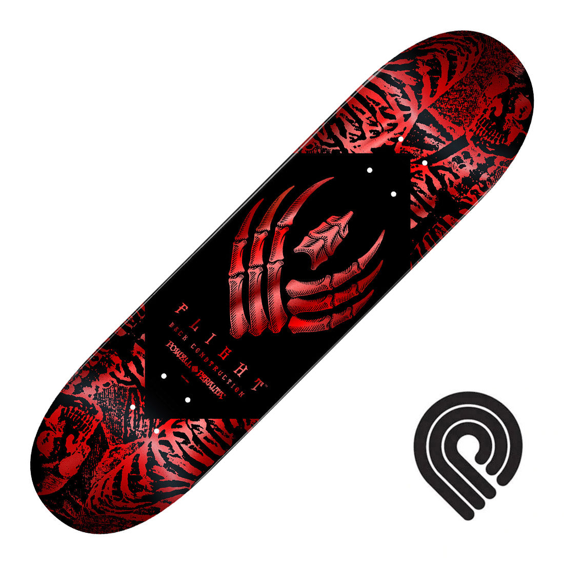 Powell Peralta Flight Skeleton 8.38 Deck - Red Foil Skateboard Decks Modern Street