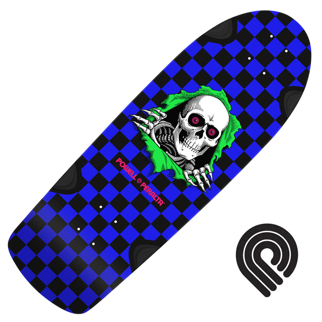 Powell Peralta OG Ripper 10.0 Deck - Blacklight Checkered Skateboard Decks Old School