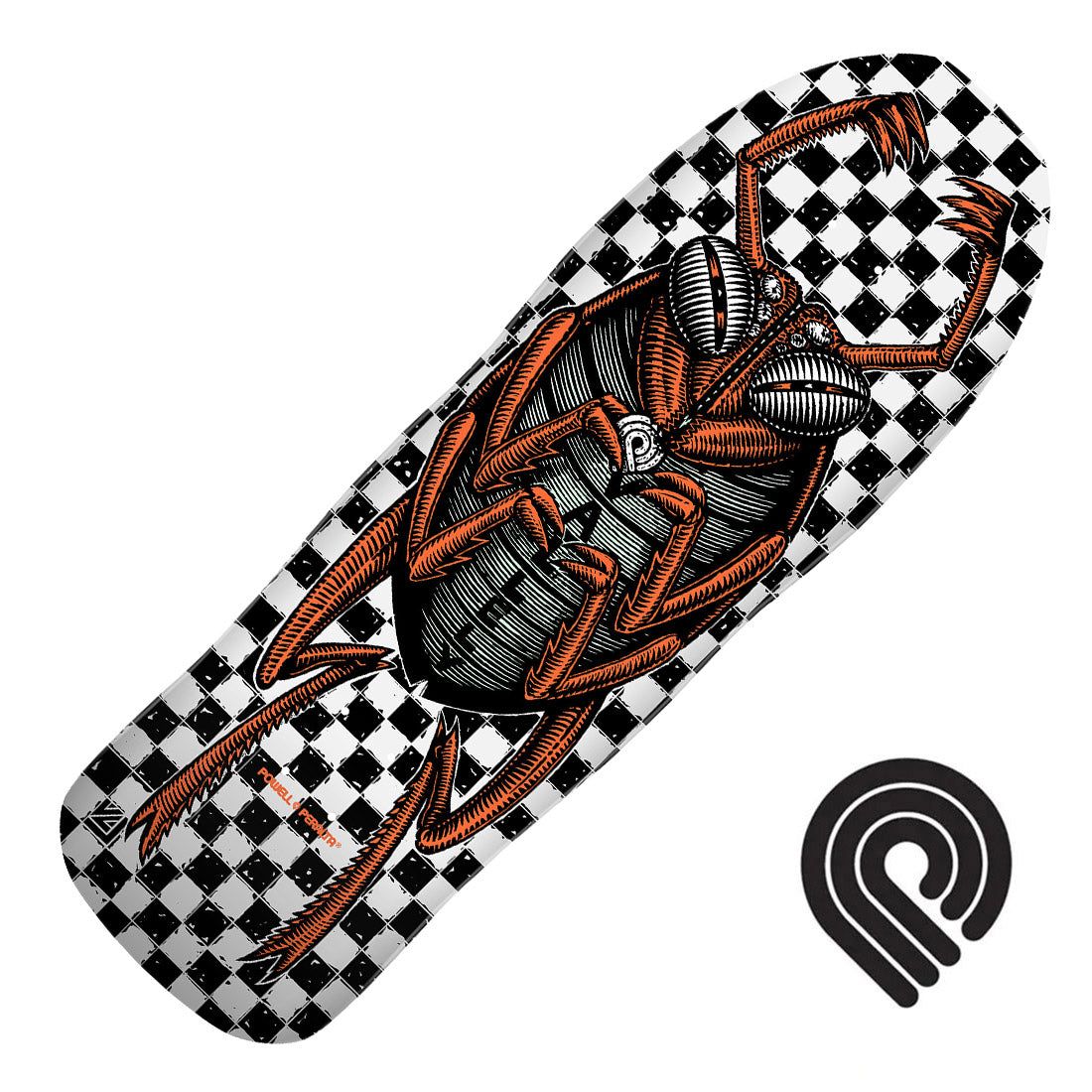 Powell Peralta Vallely Bug 10.0 Deck - White Checker Skateboard Decks Old School