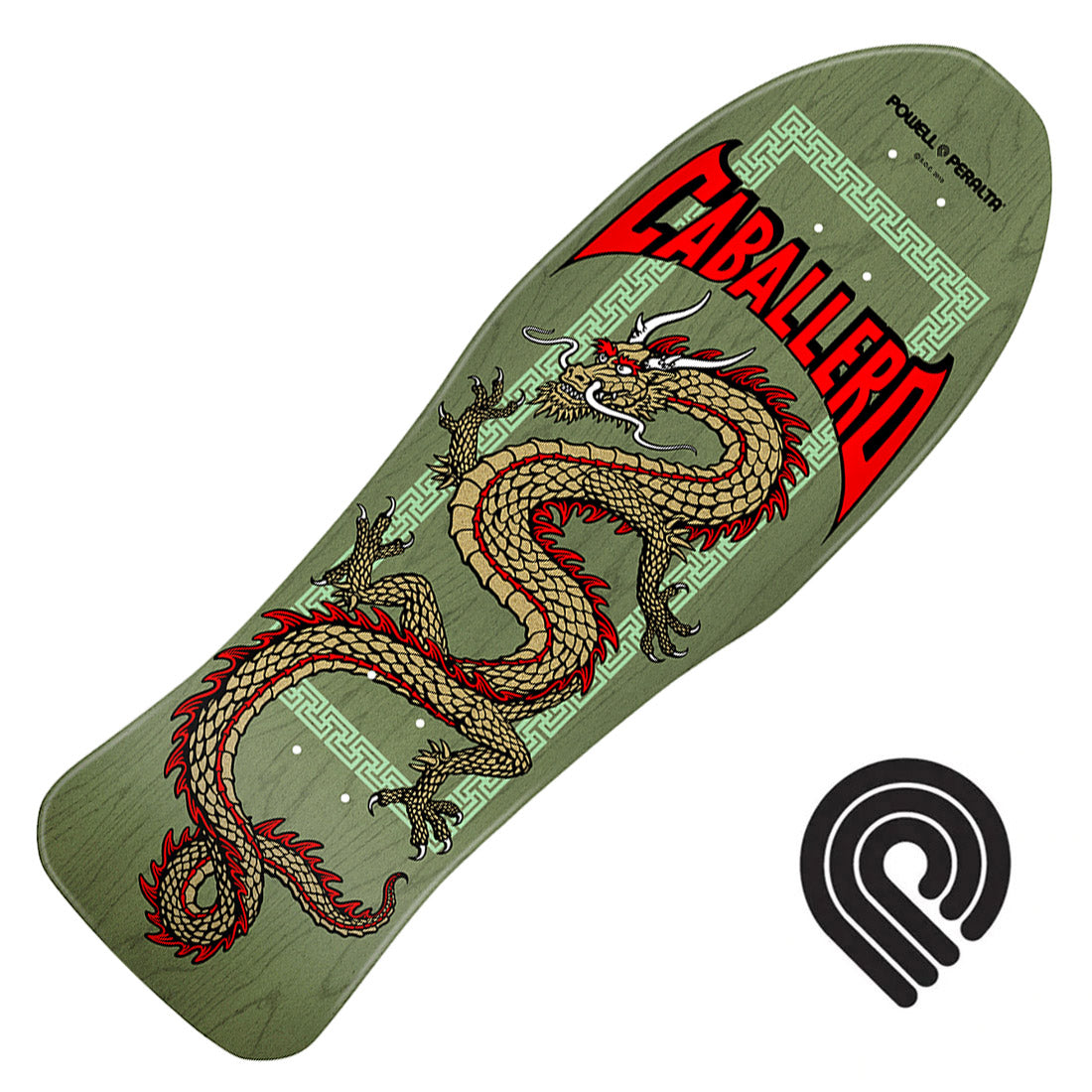 Powell Peralta Cab Chinese Dragon 10.0 Deck - Sage Green Skateboard Decks Old School