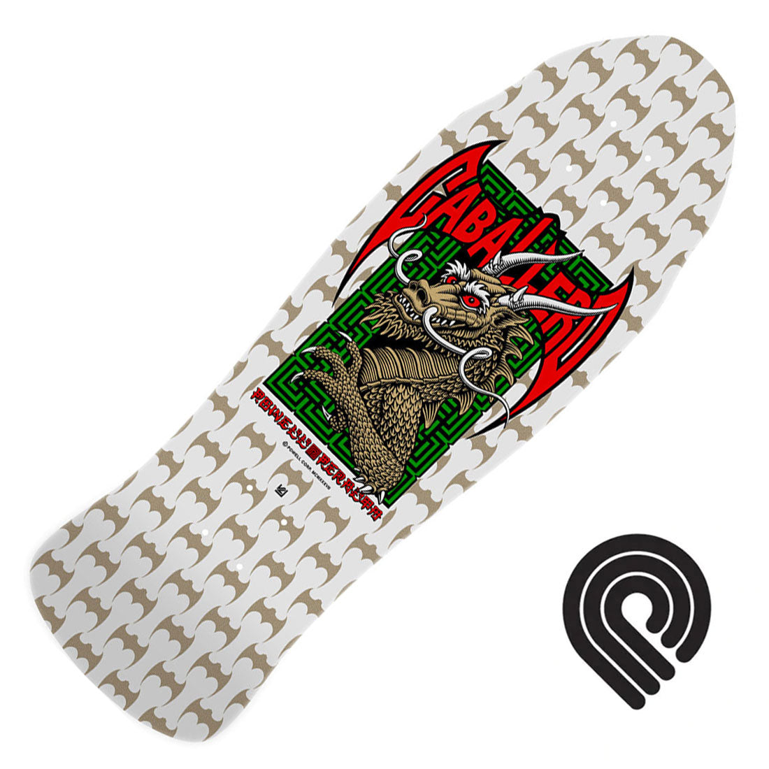 Powell Peralta Cab Street Dragon 9.625 Deck - White/Gold Skateboard Decks Old School