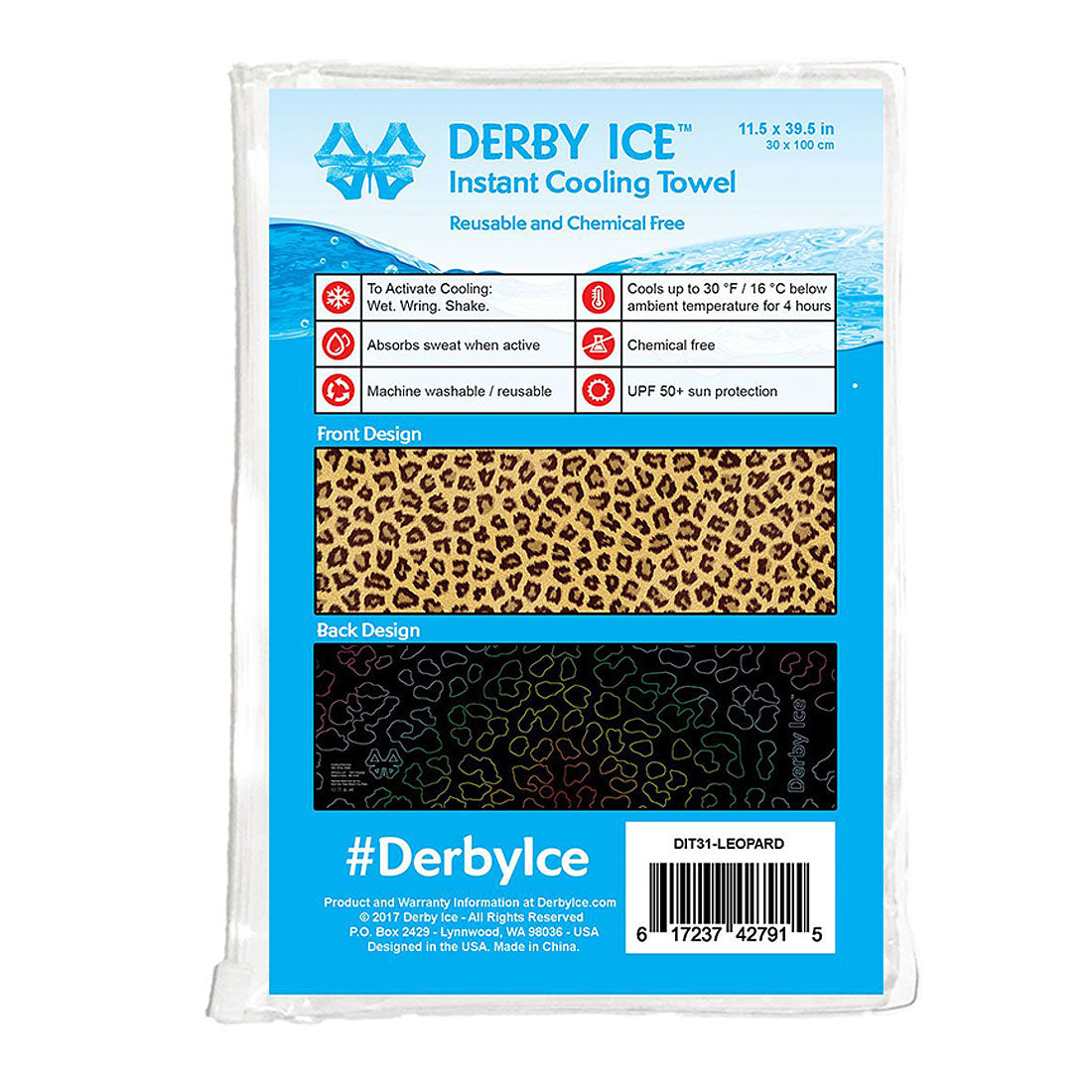 Derby Ice Towel - Pattern Leopard Roller Skate Accessories