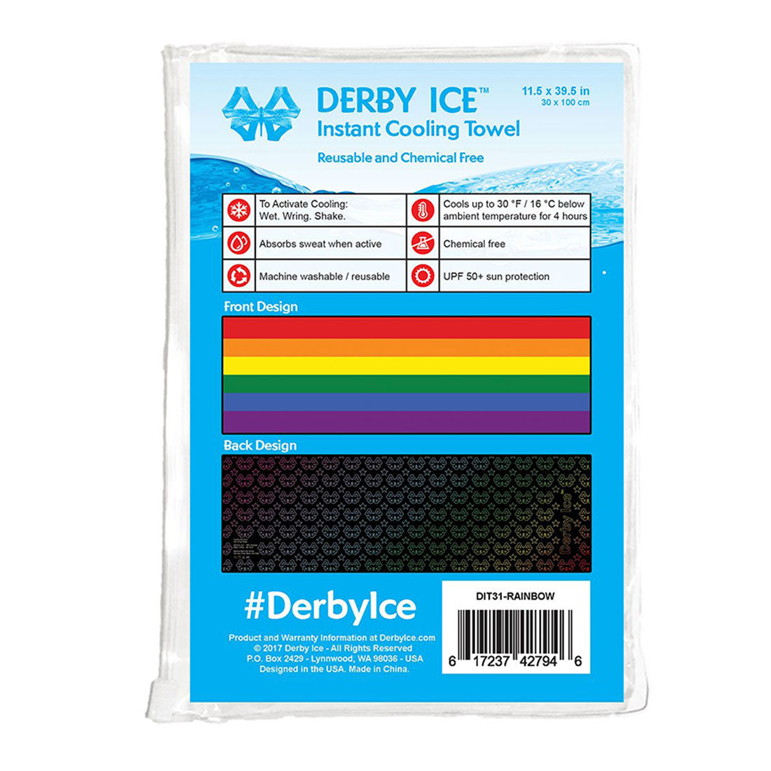 Derby Ice Towel - Pattern Rainbow Roller Skate Accessories