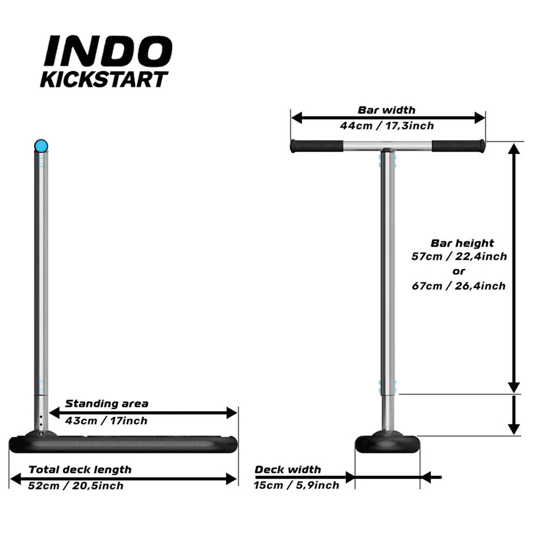 INDO Kickstart Classic Tramp Scooter - Black Scooter Completes Trick