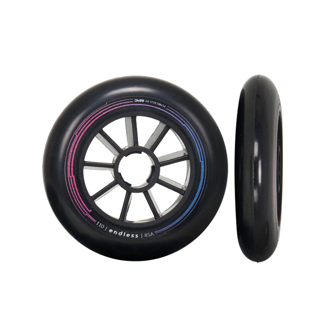 Endless 110mm Wheels 6pk - Black Inline Rec Wheels