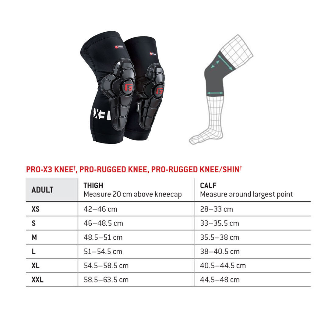 G-Form Pro-X3 Knee - Adult - Street Art Protective Gear