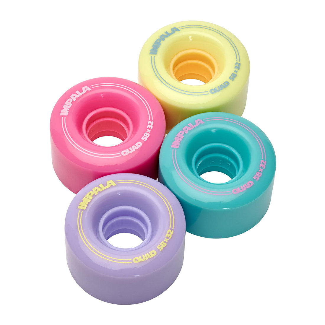 Impala 58x32mm 82a Wheels 4pk - Multi Pastel Roller Skate Wheels