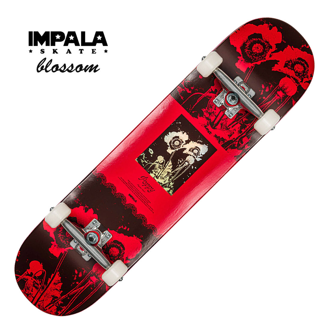 Impala Blossom Poppy 8.0 Complete - Red Skateboard Completes Modern Street