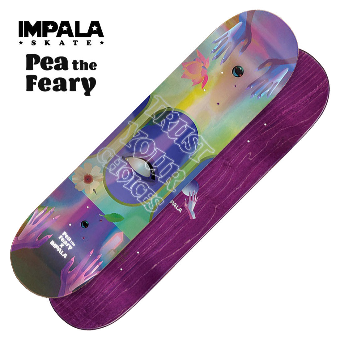 Impala Mystic Pea the Feary 8.0 Deck - Holographic Skateboard Decks Modern Street