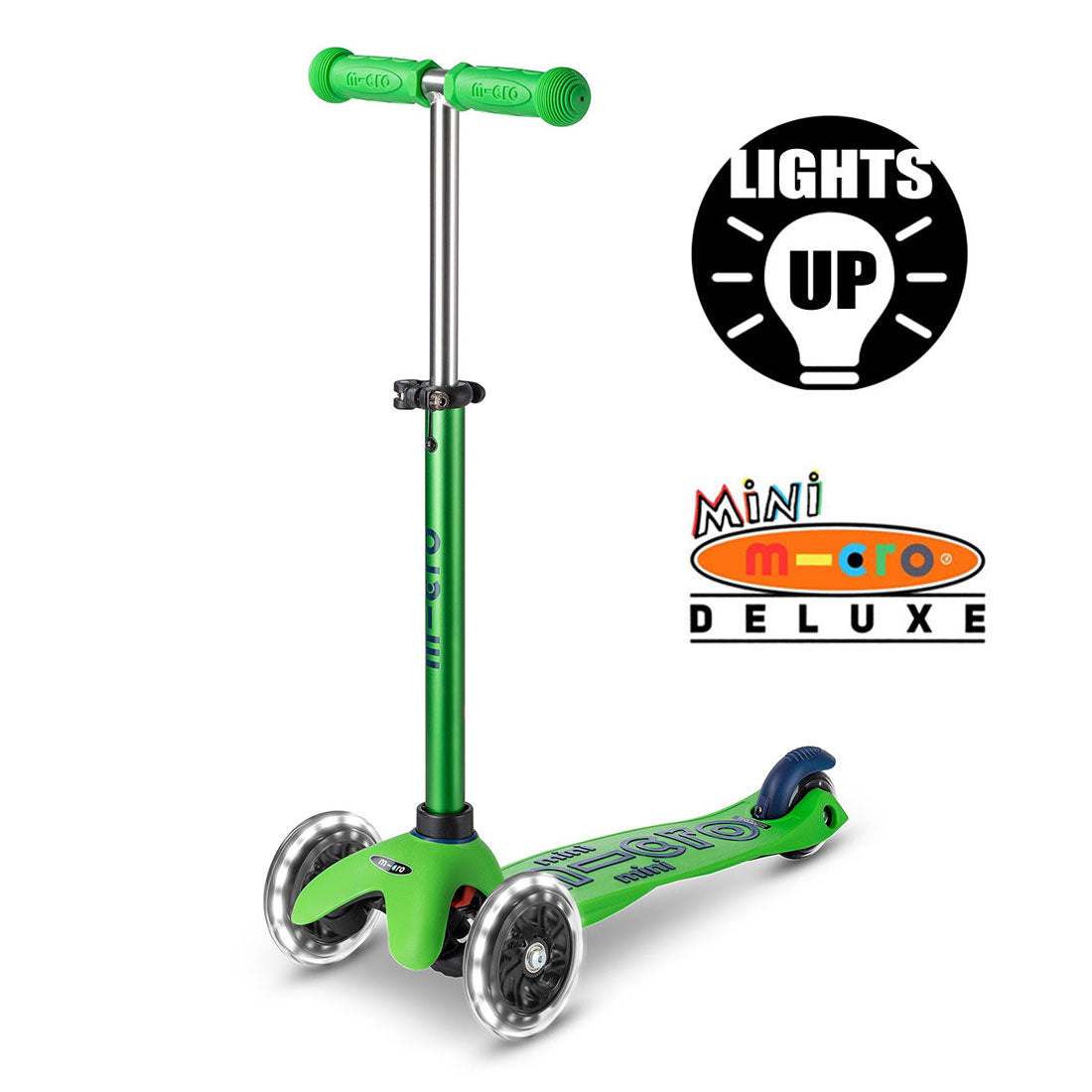 Micro Mini Deluxe LED Scooter - Green/Blue Scooter Completes Rec