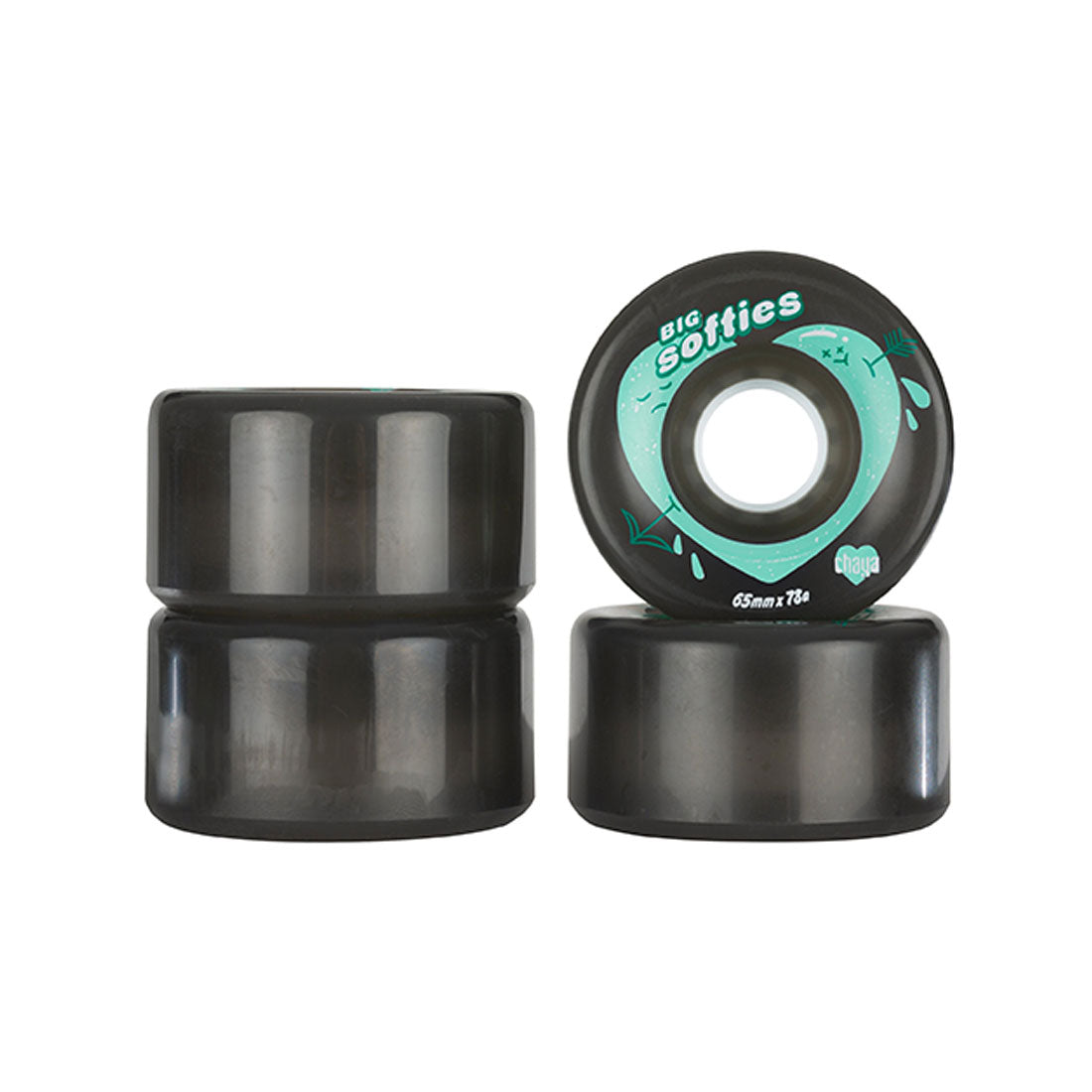 Chaya Big Softies 65mm 78a 4pk Black Roller Skate Wheels