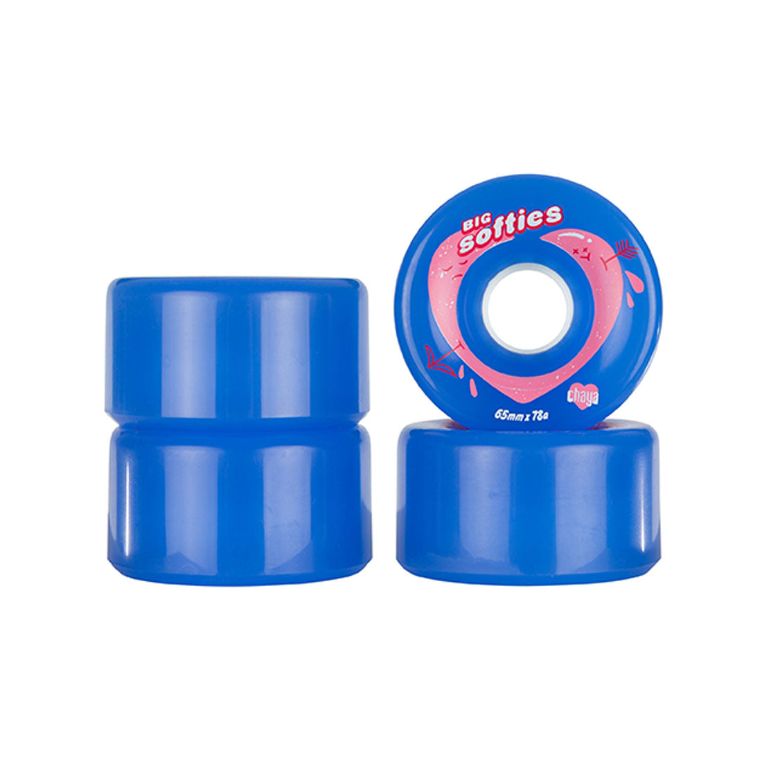 Chaya Big Softies 65mm 78a 4pk Blue Roller Skate Wheels