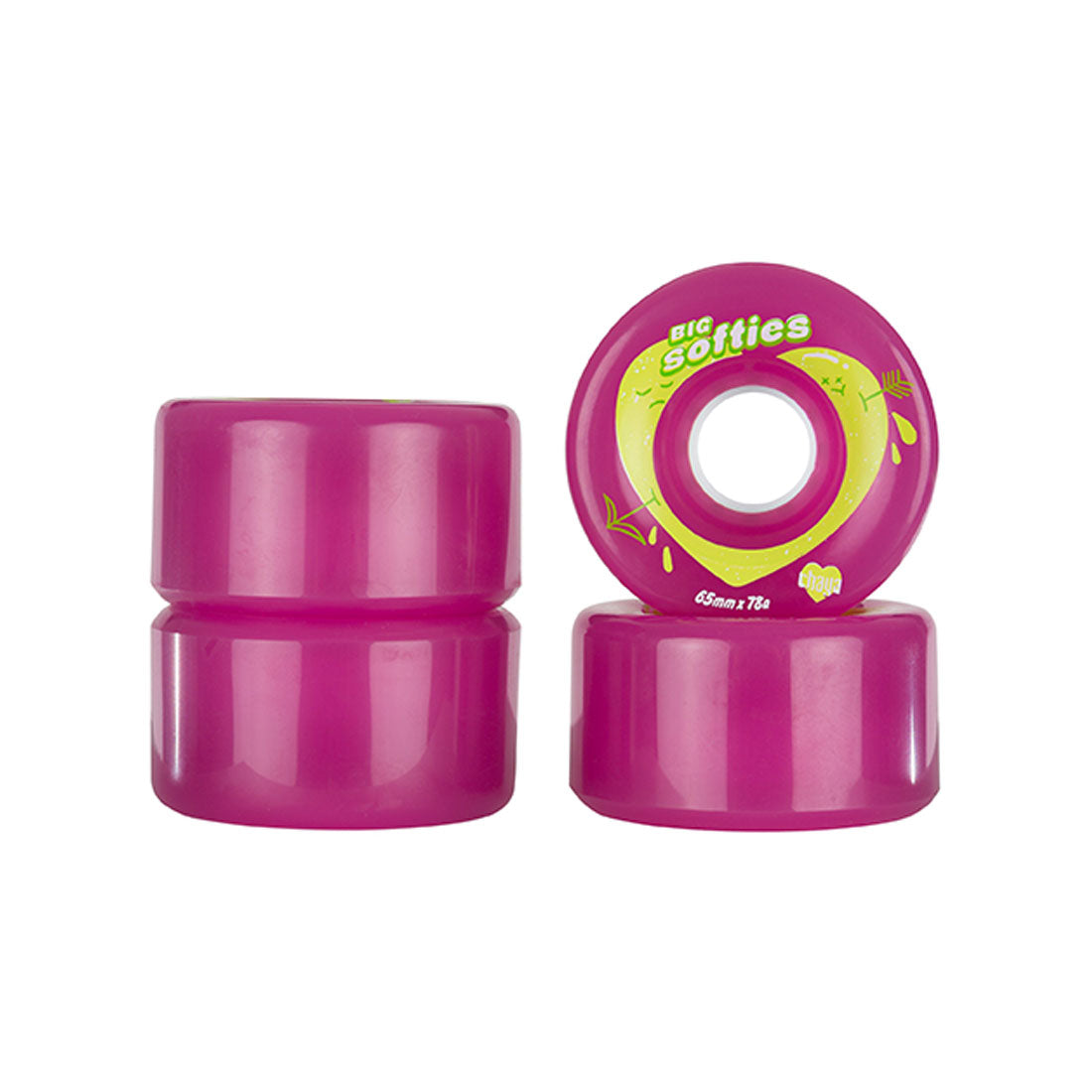 Chaya Big Softies 65mm 78a 4pk Pink Roller Skate Wheels