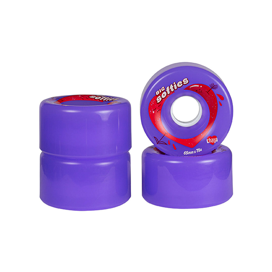 Chaya Big Softies 65mm 78a 4pk Purple Roller Skate Wheels