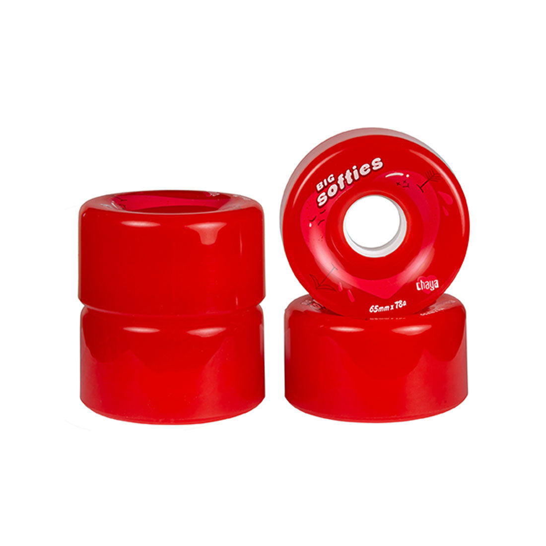 Chaya Big Softies 65mm 78a 4pk Red Roller Skate Wheels