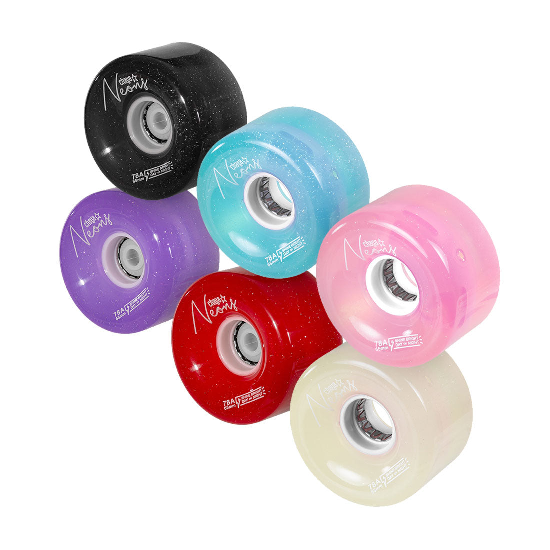 Chaya Neons LED 65mm 78a 4pk Roller Skate Wheels