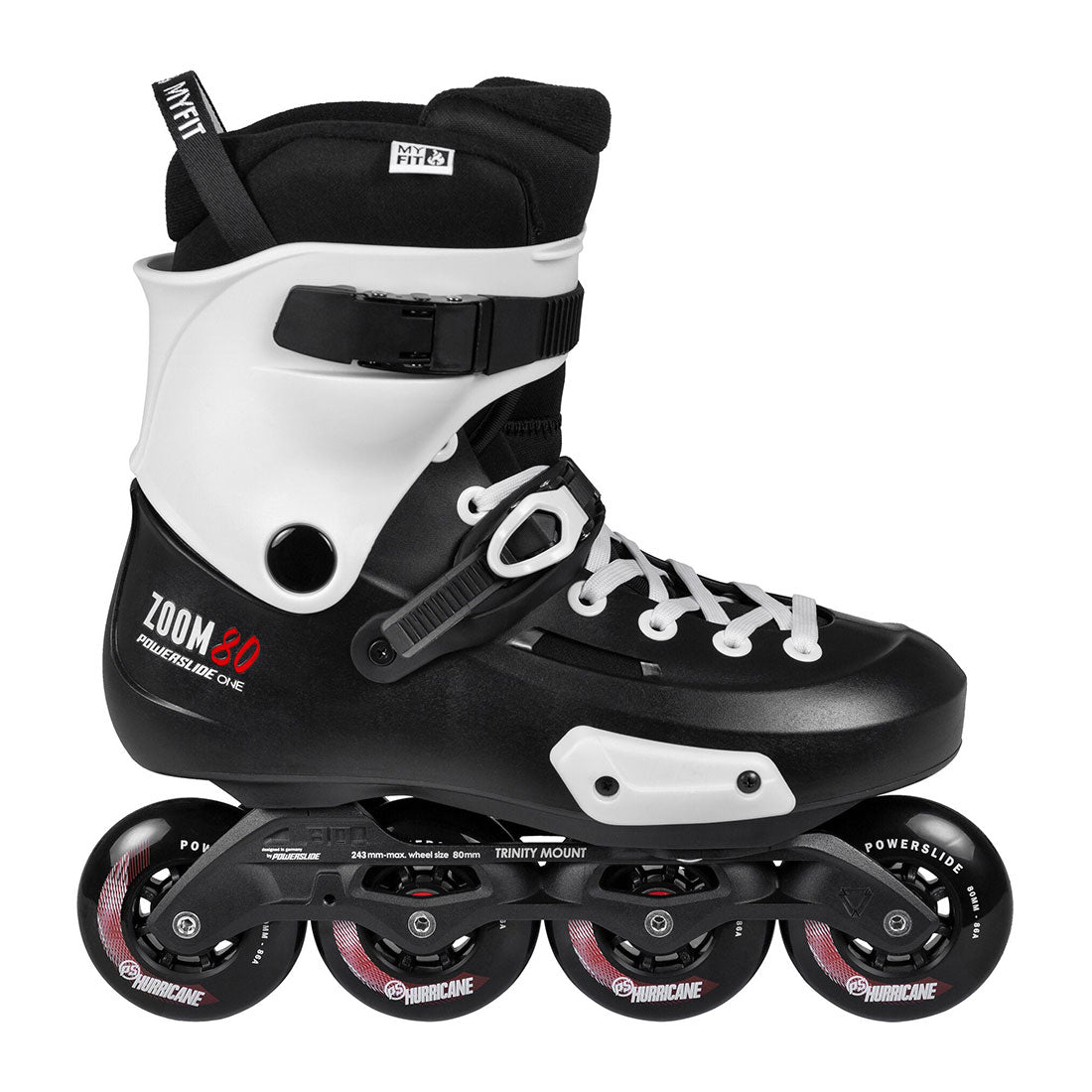 Powerslide Zoom Pro 80 - Black/White Inline Rec Skates