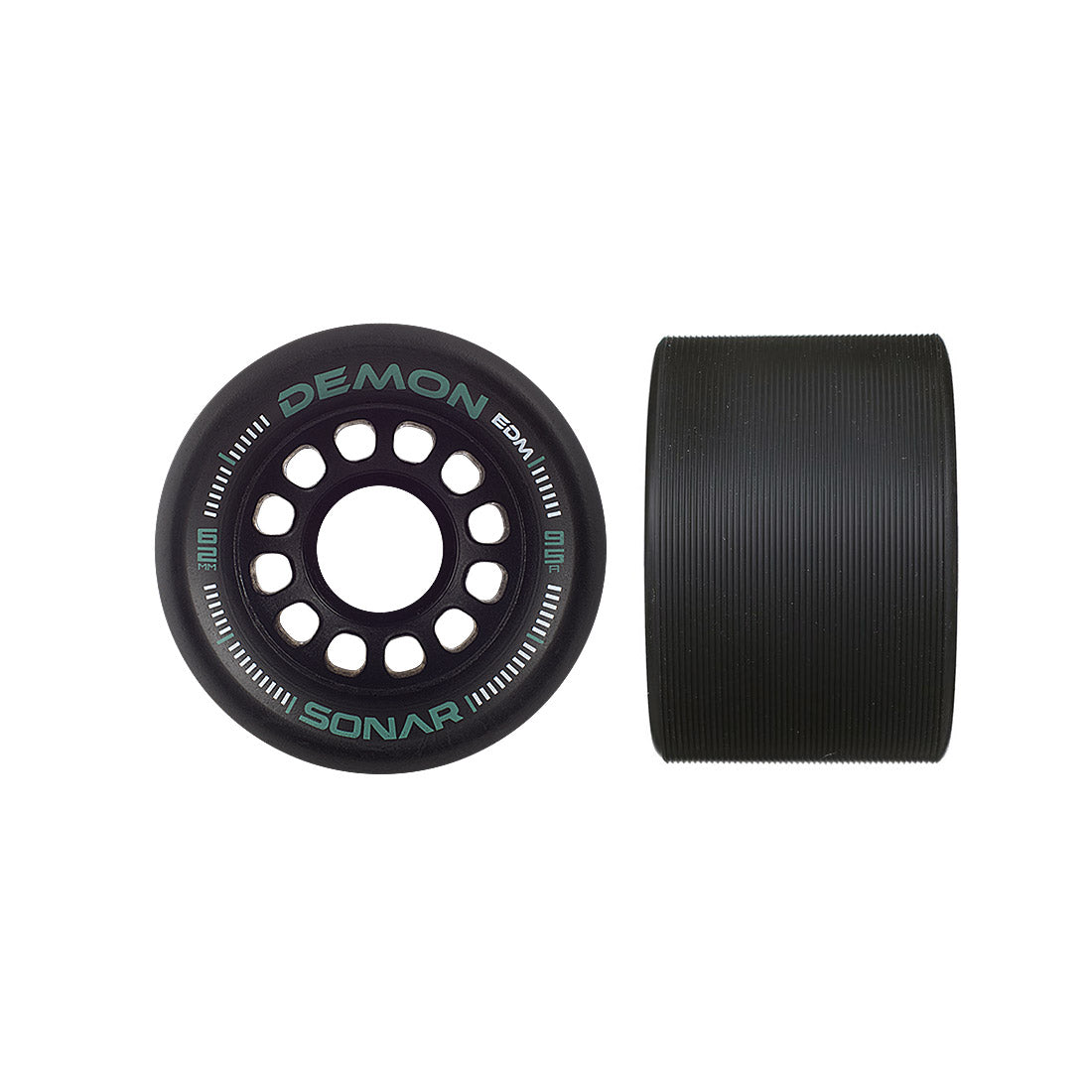 Sonar Demon 62mm 95a Wheels 4pk - Black Roller Skate Wheels