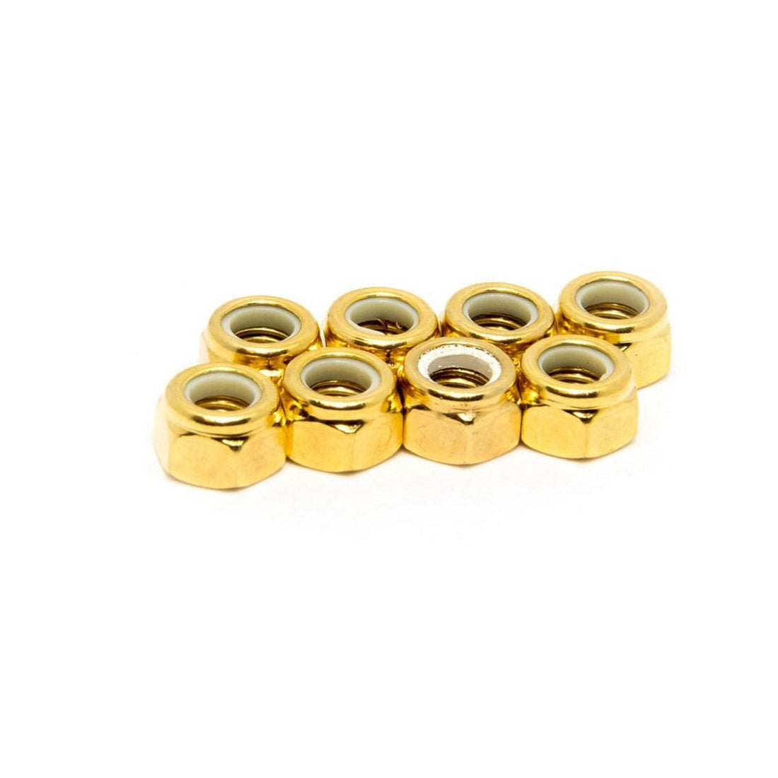 Roll-Line Axle Lock Nuts 7mm 8pk Gold Roller Skate Hardware and Parts